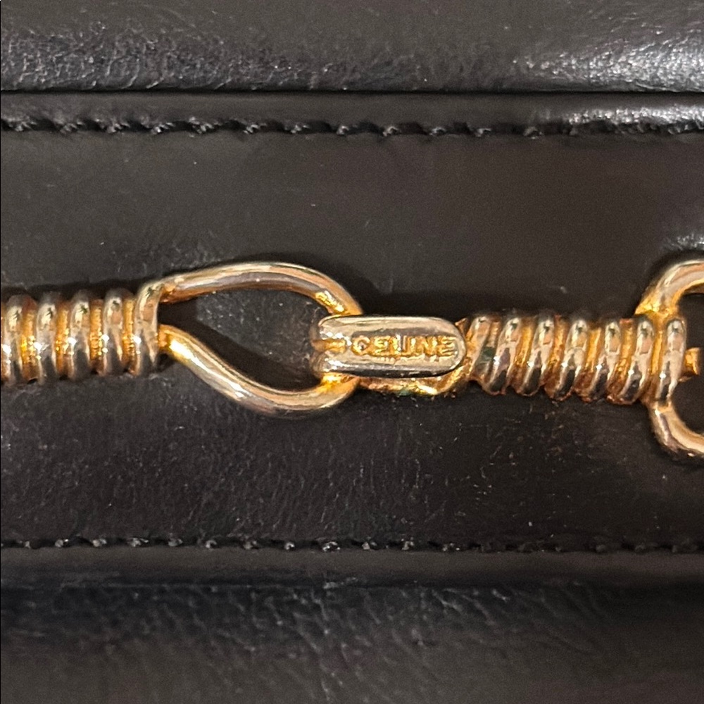 Celine Black and Gold Clutch with Chain Strap - Picture 13 of 15